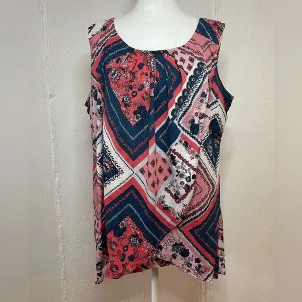 Roz & ALI High Low Sleeveless Top Size 1x EUC